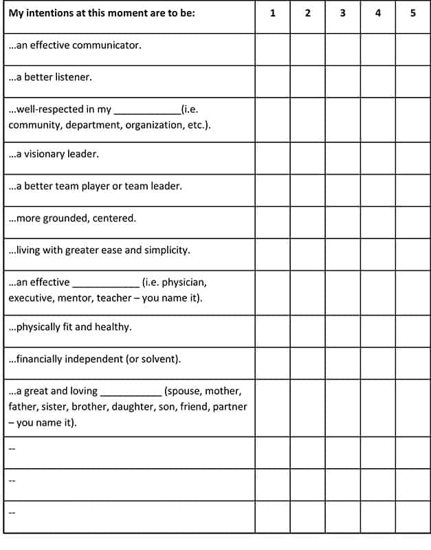 Identify Intentions Worksheet-Week 8 Lesson 7