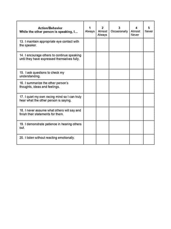 Week 10, Strategy and Tip 9 Action and Behavior Worksheet 2